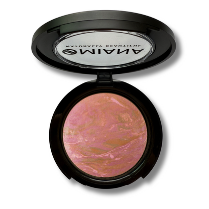 Mineral Makeup Baked Cream Bronzer Compact with lid open | Omiana