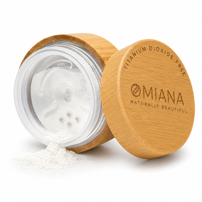 Titanium Dioxide Free Loose Powder Mineral Veil Finishing Powder in sustainable packaging | Omiana