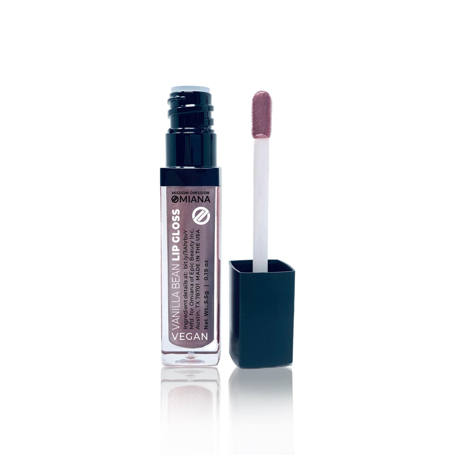 Omiana Natural Cosmetics Lipgloss Pink Vanilla Sorbet Vegan Vanilla Bean Lip Gloss - Paraben-Free, Carmine-Free, Mica-Free Options